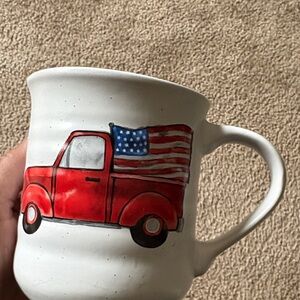 Patriotic Red Truck Mug